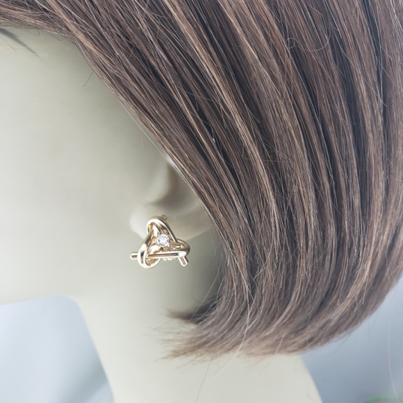 14 Karat Yellow Gold Knot Earrings #18655 - Picture 8 of 8